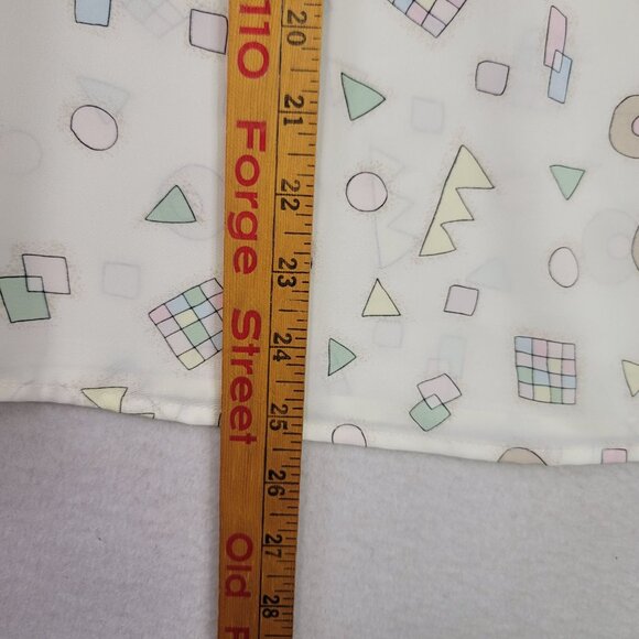 Vintage 80s Yves St. Clair Geometric Print Blouse Size 10 Deadstock Shoulder Pad - Picture 10 of 10